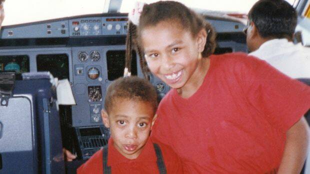 Yassmin and brother Yasseen in a pre-9/11 visit to a cockpit. Photo: Courtesy of Yassmin Abdel-Magied