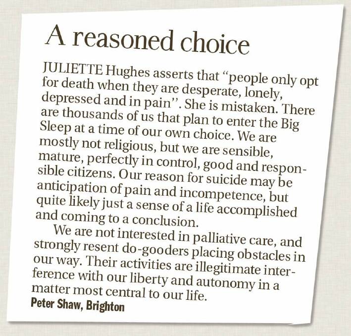 Letter to the editor: The Age, January 31, 2007.