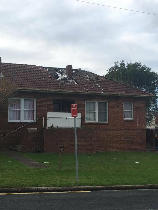 The damaged roof on a Churchill Avenue home, Warrawong. Photo: Supplied
