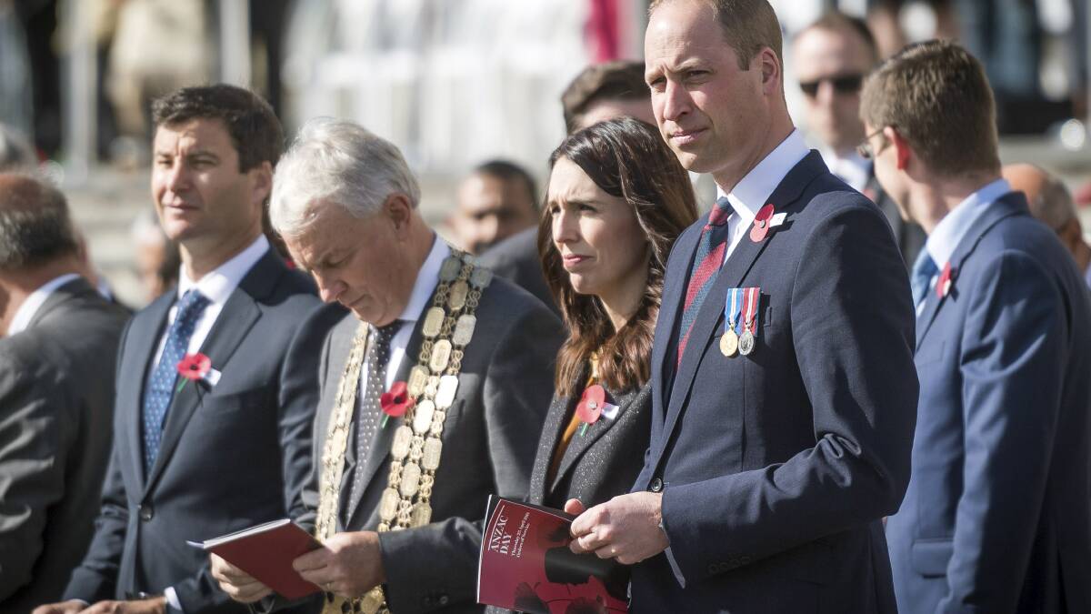 Prince William joins Jacinda Ardern at Auckland Anzac service