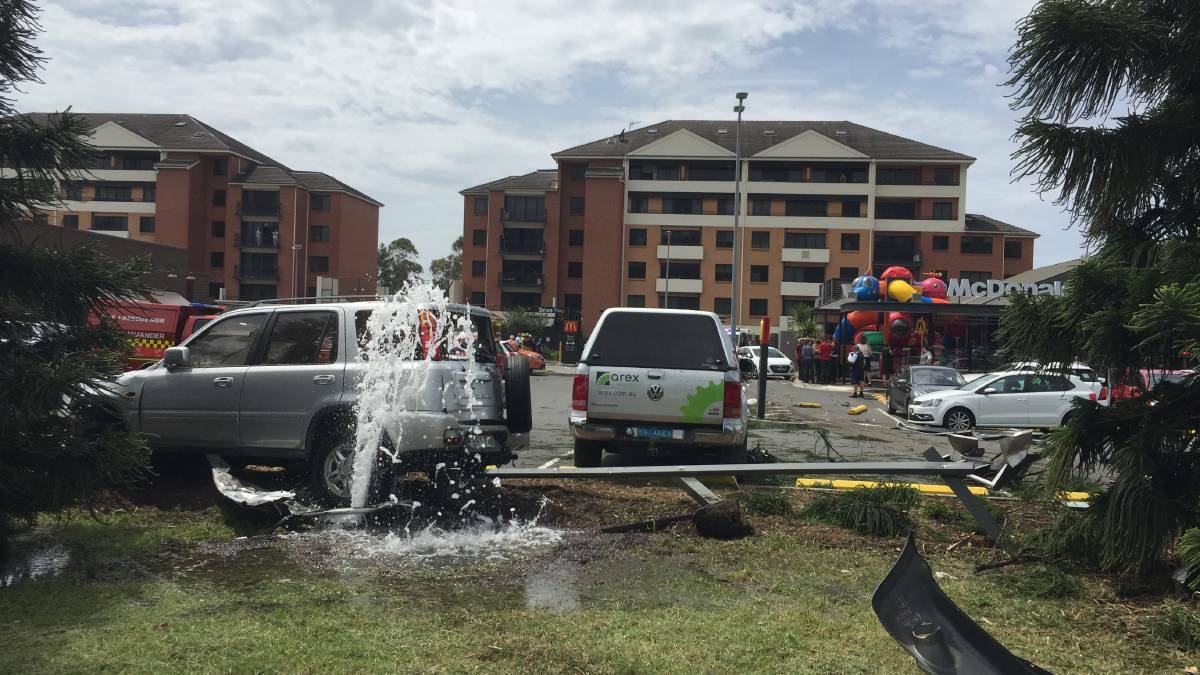 The incident ruptured two water mains in the area.