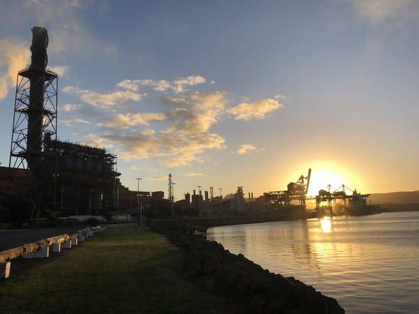 Port Kembla steelworks, outer harbour. Photo: Michael Adams
