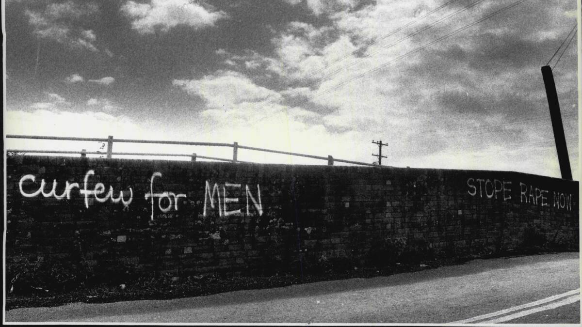 Women make their feelings plain with this graffiti on a railway bridge at Bulli. 