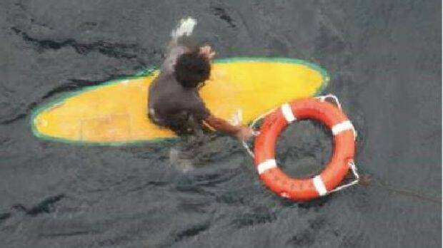 The man was pushed three nautical miles out to sea by a strong current. Photo: MSC
