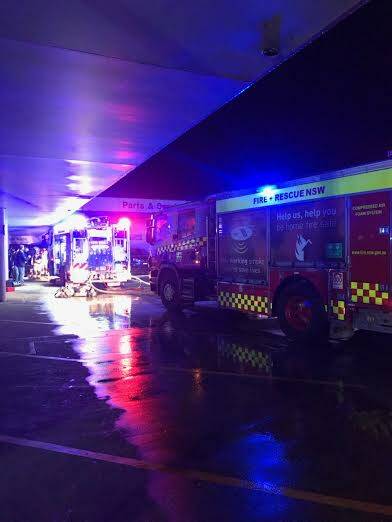 Fire fighters battle blaze at Illawarra's biggest car yard