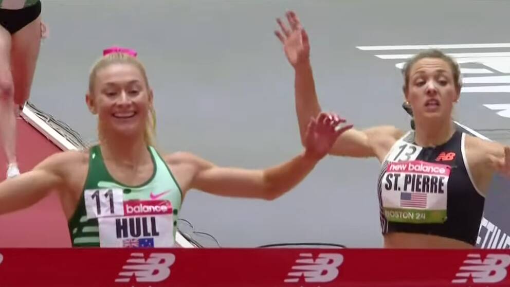 Albion Park's Jessica Hull continues to break records on the way to Paris 2024. Screenshot from World Athletics footage