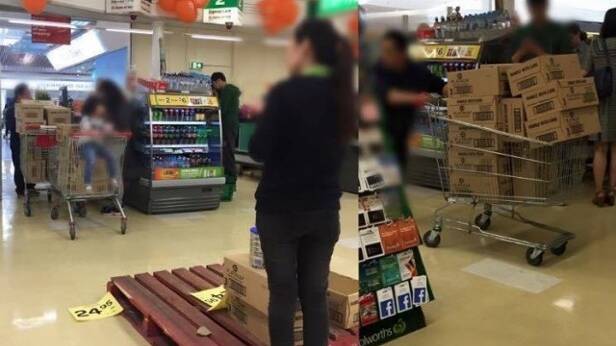 Jessica Hay's photograph of people bulk buying baby formula at Woolworths went viral. Photo: Supplied