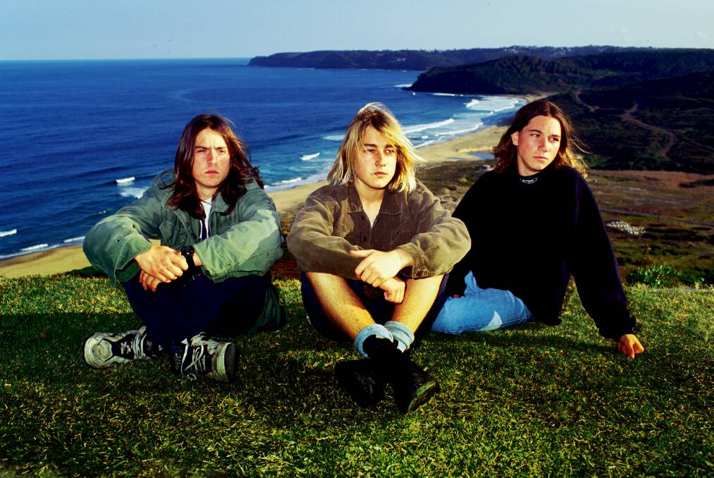 Three kids from Newcastle ... Silverchair in 1994 just before the debut album Frogstomp. Picture: Darren Pateman