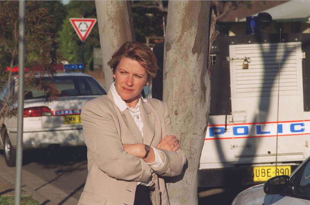 Officer Cooney on duty in Sutherland in 1996. Picture: Ben Rushton 
