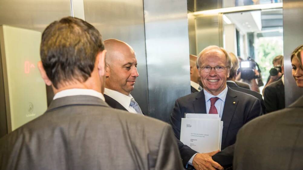 New policy: Peter Beattie and Todd Greenberg after Thursday's announcement. Photo: AAP