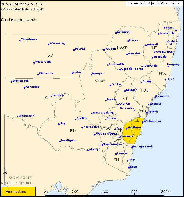 Severe weather warning for Illawarra cancelled