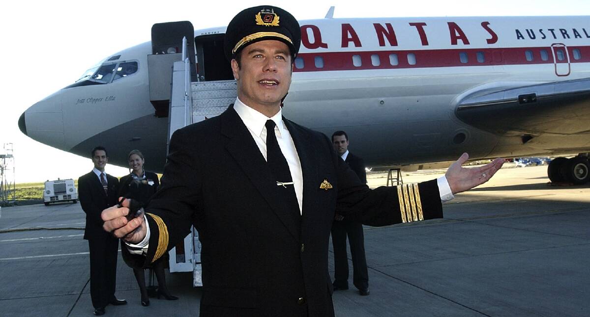 Hollywood star John Travolta arrives in Melbourne in 2003. 