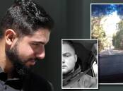 Guilty: Mohsen Sleiman (main) confessed to dangerous driving causing the death of his best friend, Emrah Nokic (bottom right), who a passenger in Sleiman's vehicle when it crashed into a tree in the Royal National Park in 2020. 