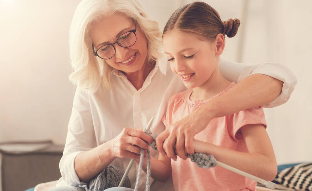 United in craft: Traditional skills like knitting can be handed down, forging bonds between the generations. Image: Shutterstock