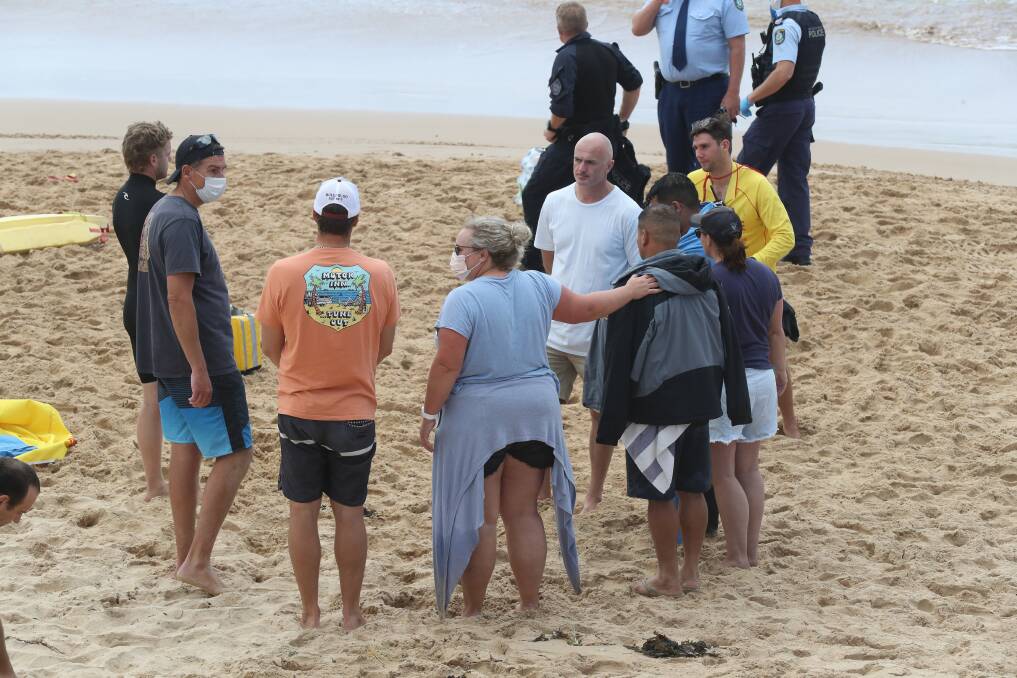 More than 60 Surf Life Saving members took part in Sunday's rescue. Picture: Robert Peet.