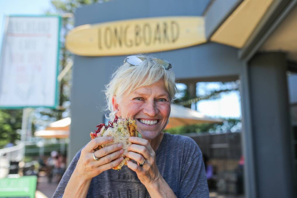 Longboard owner Caroline Brinsmead is proud that her cafe on City Beach, Wollongong has great vegan options. Picture: Wesley Lonergan