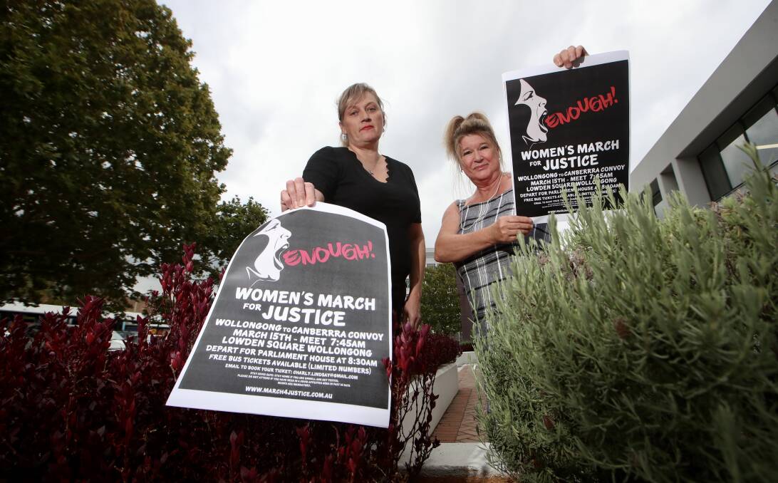 FURIOUS: Alexie Bull and Tina Smith are two of the organisers behind Wollongong's March 4 Justice event. Photo: Sylvia Liber.