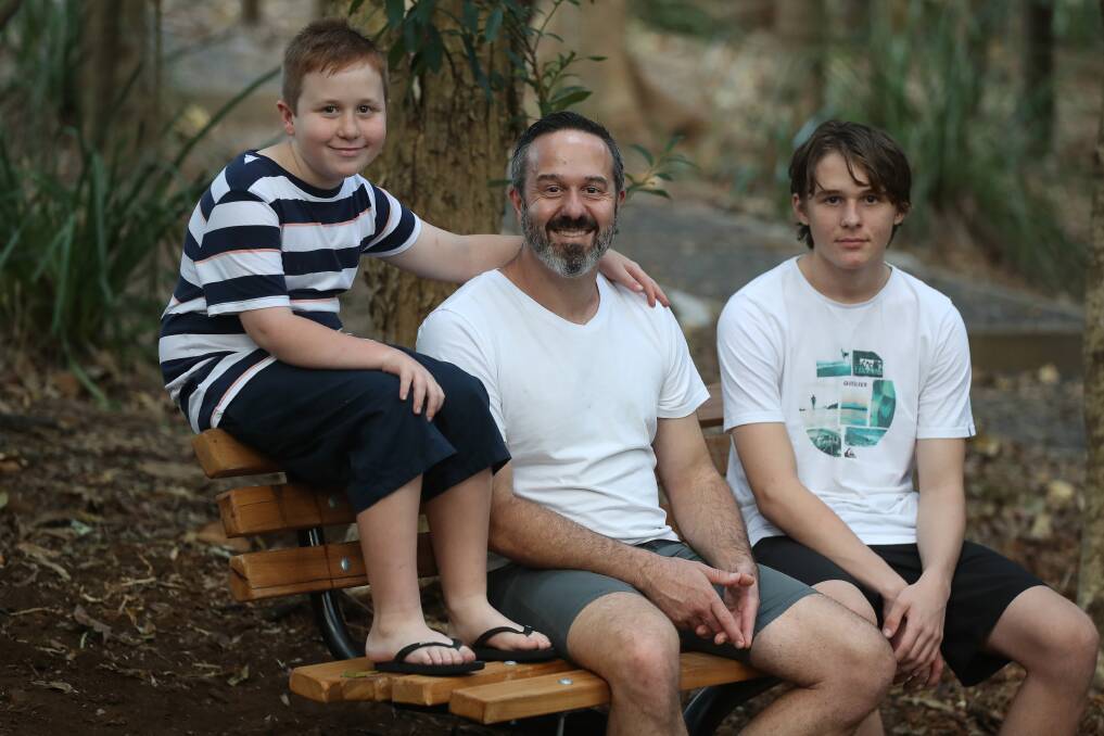 STEP UP: Michael Bowden, pictured with his sons, believes dads, granddads and uncles are in a unique position to step up for their kids. Pitcure: Robert Peet.