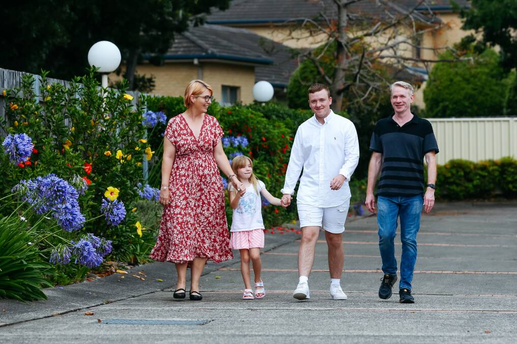 FAMILY: Pam Adams, Willow Adams, Aaron Dominey and Colin Adams are all together for Christmas. Picture: Wesley Lonergan.