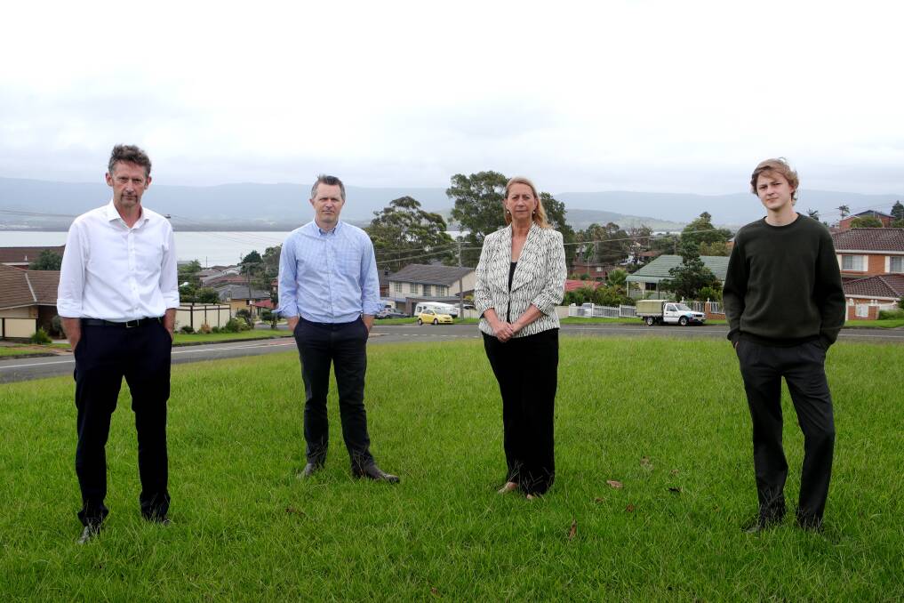 CHALLENGE: Member for Whitlam Stephen Jones, Shadow Minister for Housing and Homelessness, Jason Clare and Member for Cunningham, Sharon Bird at Mount Warrigal. Picture: Sylvia Liber.