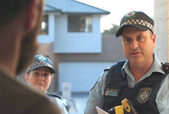 Police conduct a proactive domestic vilence home check. Image supplied.