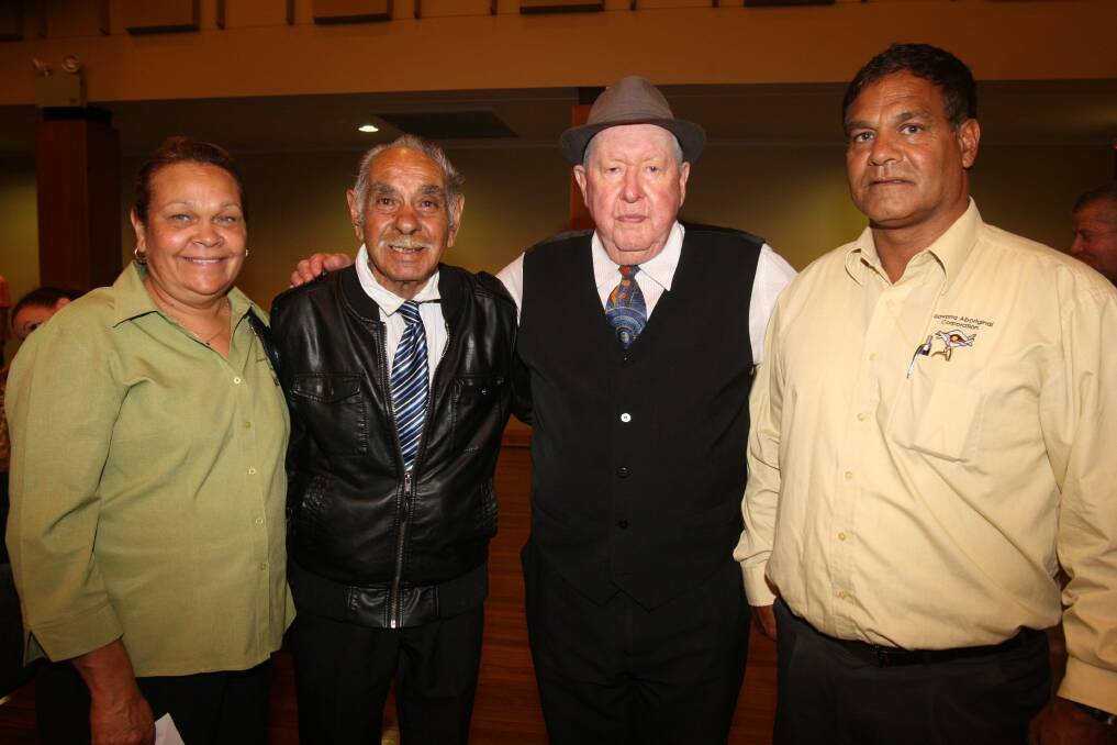 UNITED: Fred with Rhonda Cruse-Rawiri, Bobby Davis and Richard Davis at the 50th anniversary of the South Coast Aboriginal Advancement League in 2011.