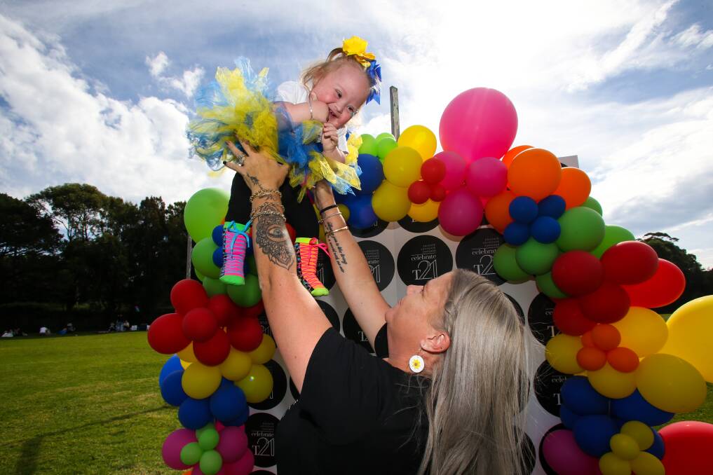 FUN IN THE SUN: 15-month-old Amira Grace and her mother Amanda Corcoran at the Celebrate T21 Picnic Parade event. Picture: Anna Warr. 