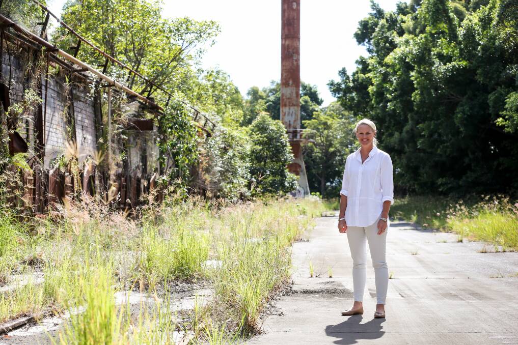 HABITAT: ICC director Kate Strahorn on the vacant Corrimal Coke Works site, which is also home to a seasonal flying fox colony. Picture: Anna Warr.