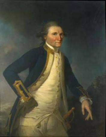 John Webber's painting of Captain James Cook in the National Portrait Gallery.