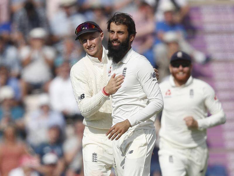 Joe Root, here hailing a wicket-taking Moeen Ali, says England will miss their fine allrounder.