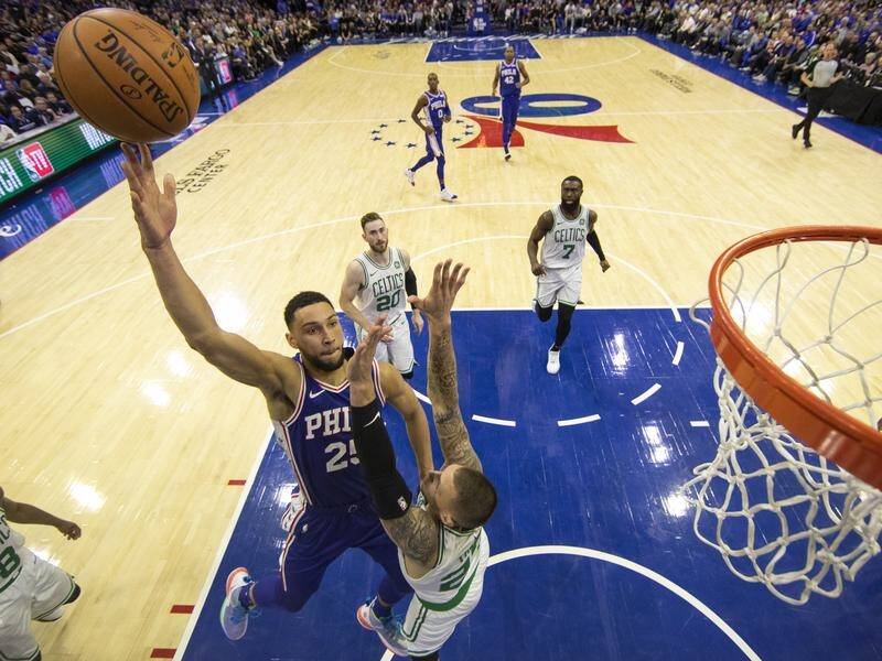 Philadelphia's Ben Simmons was dominant in the paint in their NBA win over Boston.
