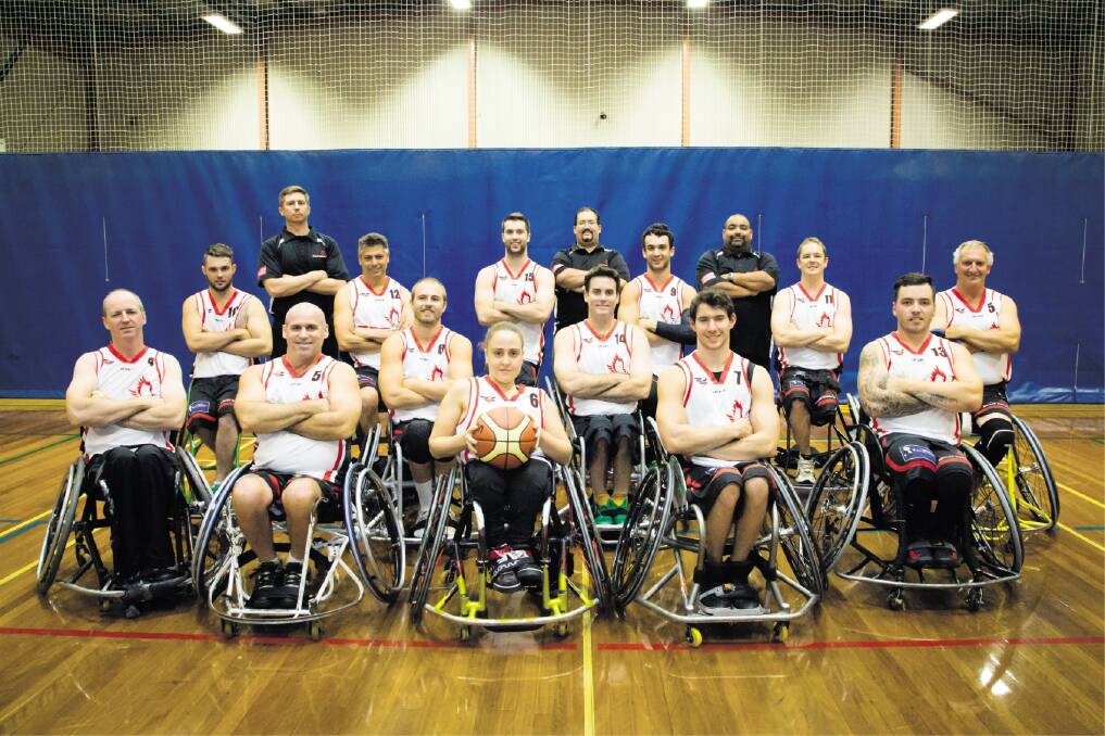 The Roller Hawks with coach Ben Ettridge (back, left). Picture: DREAM DESIGNS AND PHOTOGRAPHY