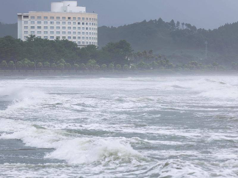 Western Japan and Kyusyu island are experiencing major rains as Typhoon Nanmadol approaches. (AP PHOTO)
