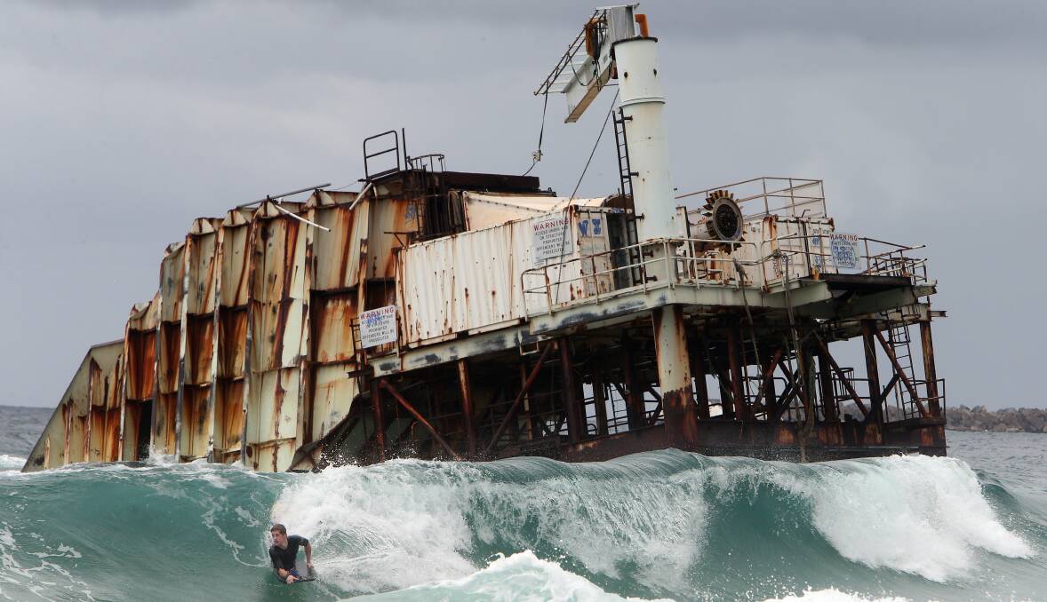 The wave generator at Port Kembla was decommissioned in 2009 and tenders will be sought for its removal after the company responsible for it, Oceanlinx, went into receivership. Picture: KIRK GILMOUR