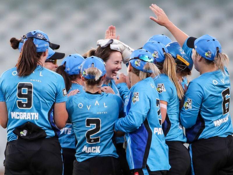 Perth's Lilly Mills is out to spin the Adelaide Strikers (pictured) to defeat in the WBBL final.