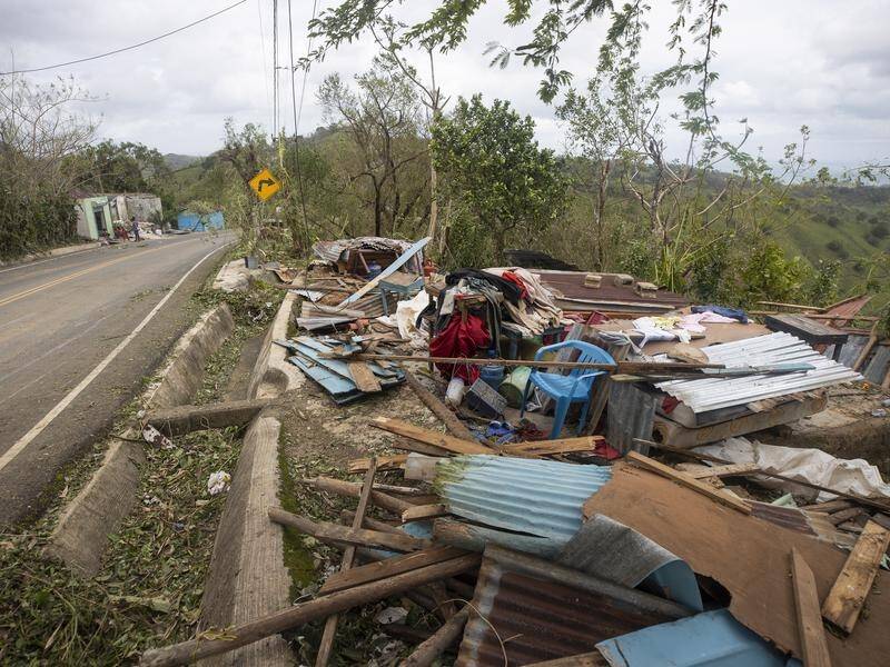 Houses have been destroyed in the Dominican Republic as Hurricane Fiona passed through. (EPA PHOTO)