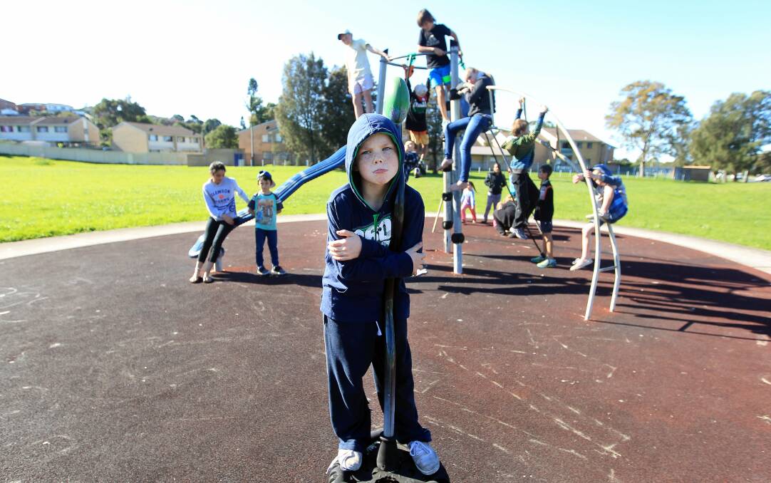 Unimpressed: Blayke Cook, 9, is not happy about the state of Howard Fowles Park. Picture: SYLVIA LIBER