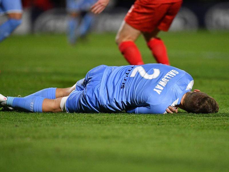 Melbourne City's Scott Galloway faces a long stint out of the A-League with a serious ankle injury.