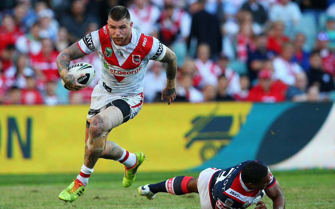 Josh Dugan says he is more worried about the Dragons' season than his Blues prospects. Picture: GETTY IMAGES