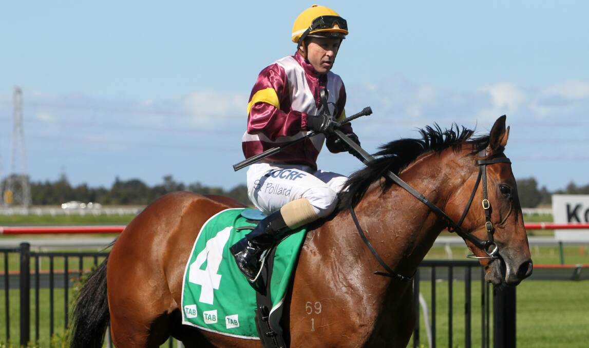 Scott Pollard, on Rhodin Drive, has an outside chance in the race for the champion jockey title. Picture: GREG TOTMAN