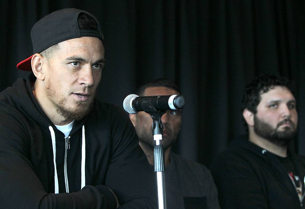 A bearded Sonny Bill Williams faces the media ahead of his bout with Chauncy Welliver. Picture: SAHLAN HAYES