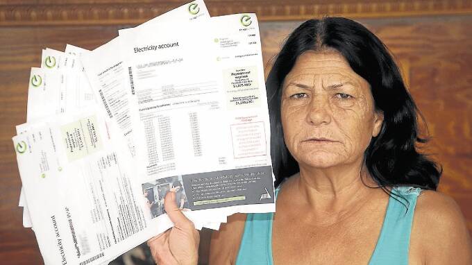 Donna Colvin received five bills this week amounting to $624. Picture: KIRK GILMOUR