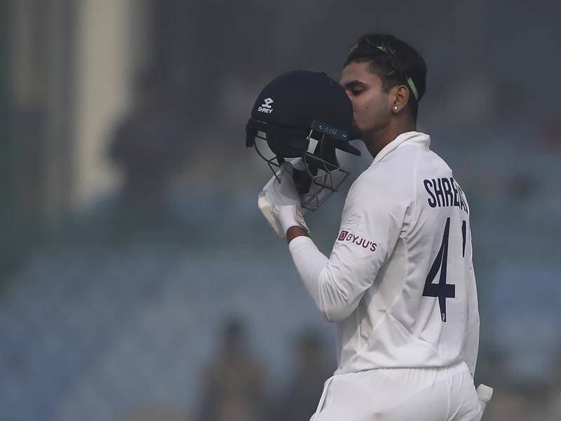 Shreyas Iyer scored a century on debut for India in the first Test against New Zealand in Kanpur.