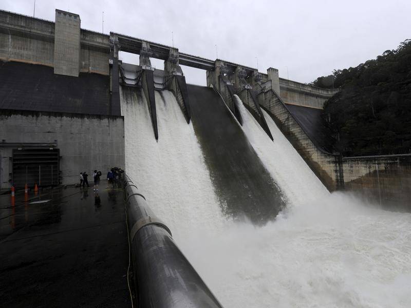 Sydney's Warragamba Dam has spilled over as rain and floods continue to pummel NSW (file photo).