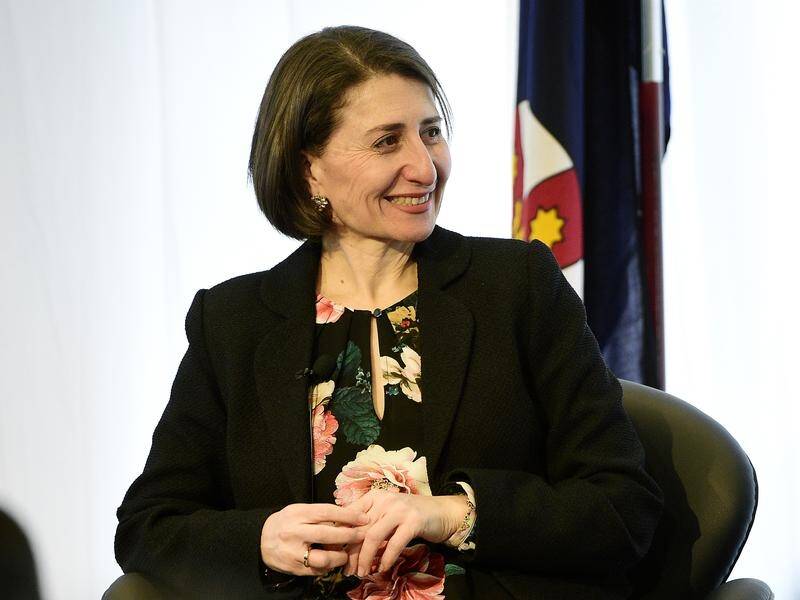 NSW Premier Gladys Berejiklian chatted with ABC reporter Leigh Sales at a corporate lunch in Sydney.