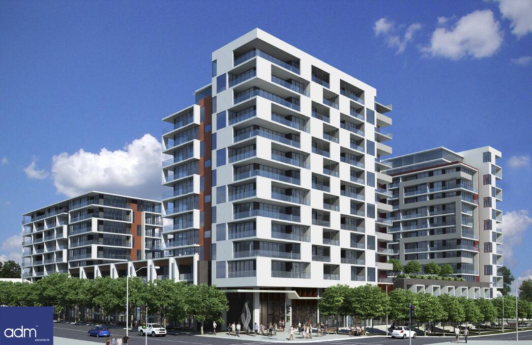 Grand vision: An artist's impression of the proposed development at the former Dwyers site, which could include 318 residential units above shops.