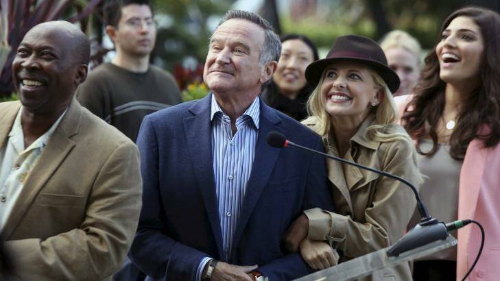 Robin Williams and Sarah Michelle Geller in .The Crazy Ones'. Photo: Supplied