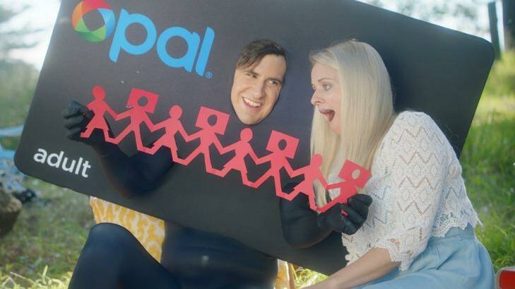 A still from the Opal Man campaign for Opal cards by Transport for NSW. Photo: Supplied