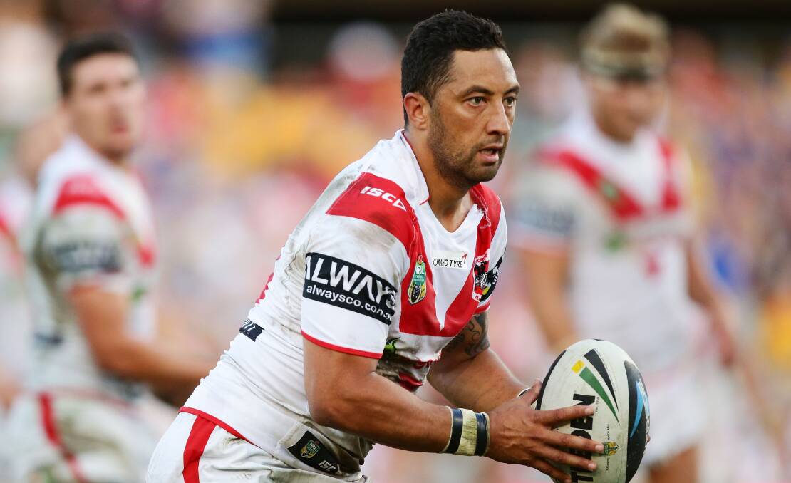 Benji Marshall struggled in his debut for the Dragons against Parramatta. Picture: GETTY IMAGES