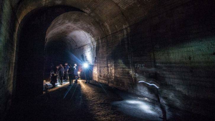 The disused railway tunnels beneath St James Station. Photo: Wolter Peeters